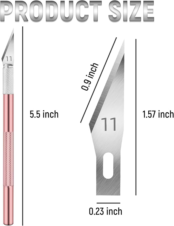 10 Pack Exacto Knife Set – Precision Craft Knife, Hobby Knife, and Art Knife Kit for Cutting, Carving, Engraving, Scrapbooking, and DIY (Pink)
