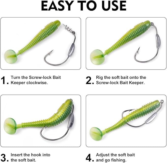 Fishing Hooks for Bass Fishing - 100pcs EWG Offset Worm Hook Texas Rig Hooks for Freshwater Saltwater Size 1/0 2/0 3/0 4/0 5/0 - Soft Lures Worms Plastics Bait Fishing Hook with Tackle Box