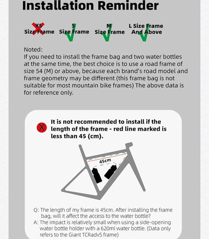 Rhinowalk Bicycle Front Frame Bag Bike Under Top Tube Triangle Bag Lightweight 1.7L Cycling Accessories Nylon Pack Pouch for Mountain Road Bike