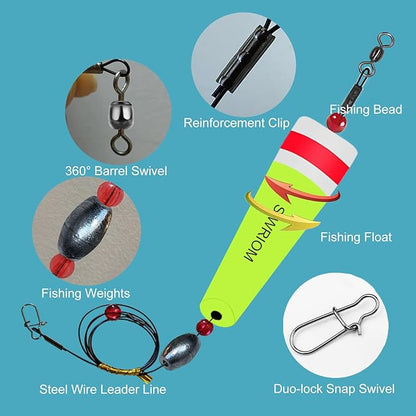 Popping Corks Floats for Saltwater Fishing Bobber, 4PCS Weighted Bobbers Inshore Fishing Popping Cork Float Rig Rattle Popper for Redfish Speckled Trout Sheepshead Flounder Fishing Tackle
