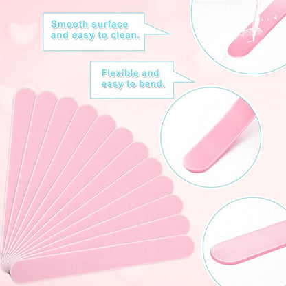 15 Pieces Reusable Stir Sticks Sets Include 12 Pieces Resin Stirring Makeup Sticks and 3 Pieces Silicone Epoxy Brushes for Mixing Resin Epoxy Liquid Facial Cover Paint Making DIY(Pink)