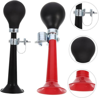 STOBAZA Portable Loud Bike Horn for Adults Electroplated Construction Safety Warning Sound for Mountain Road Folding Bicycles Black Red