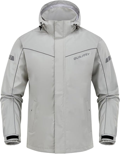 Rain Suit for Men, Packable Waterproof Rain Jacket & Pants, Reflective Raincoat Rain Gear for Outdoor Golf Hiking Fishing