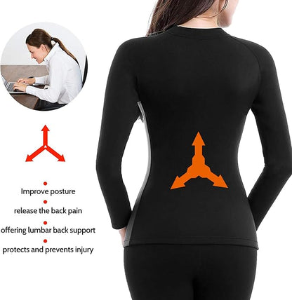 NonEcho Women Sauna Suit Waist Trainer Jacket Hot Sweat Top Neoprene Body Shaper Workout Suit Running Cycling Jersey Black