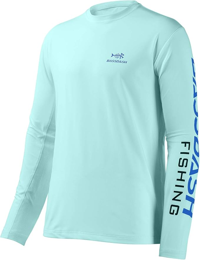 BASSDASH Fishing T Shirts for Men UV Sun Protection UPF 50+ Long Sleeve Tee T-Shirt