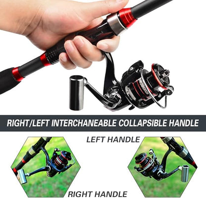 PROBEROS Kids Fishing Pole - Portable Telescopic Fishing Rod and Reel Combo Kit - Spincast Fishing Reel Casting Rods with Lures Lines Tackle Box and Bag for Boys Girls Youth Fishing