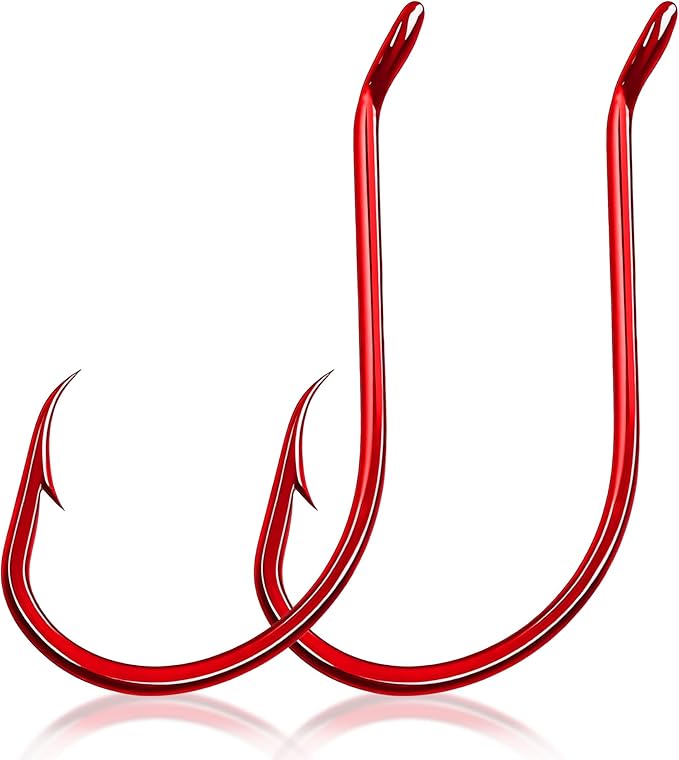 Octopus Hooks Fishing Saltwater - 100pcs/50pcs Offset Beak Fish Hooks/Closed Eye/Barded/Black for Fishing Rigs Bass Catfish