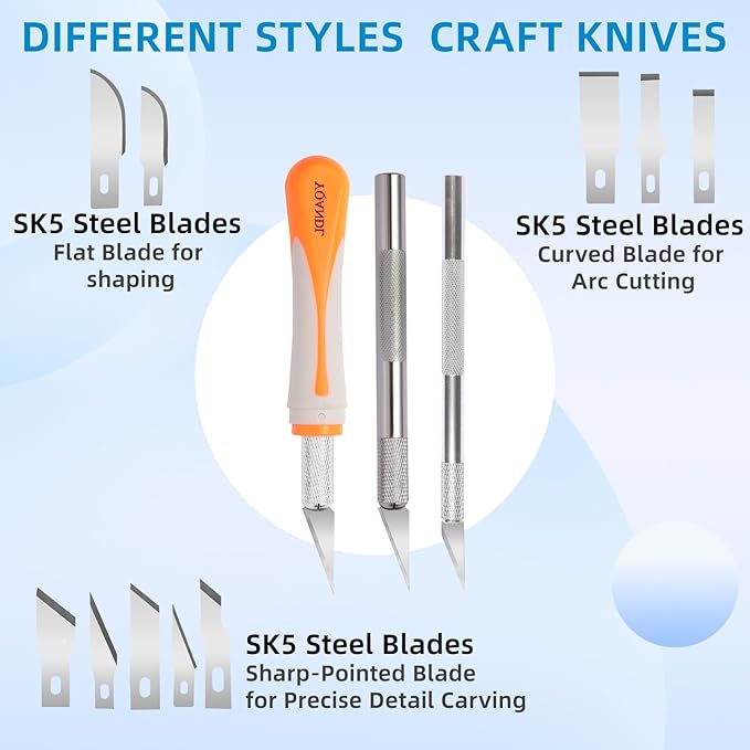 16-Piece Exacto Knife Set: 3 Hobby Knives &13 Industrial-Grade SK5 Steel Blades - Professional Craft Knife Set for DIY, Leather Craft, Pumpkin