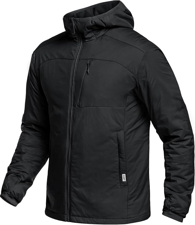 CQR Men's Lightweight Insulated Jacket, Windproof Packable Water Resistant Warm Active Coat for Hiking Work Outdoor Tactical