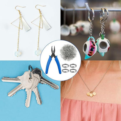 Jewelry Pliers and Split Jump Rings Kit lyfLux 500 PCS 6 mm Metal Split Jump Rings Double Loops with Jump Ring Opening Pliers for Jewelry Beading Repair Making Supplies