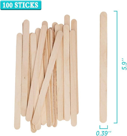 XUXU 100pcs 8oz Graduated Clear Plastic Measuring Cups with 100pcs Wooden Stirring Sticks for Mixing Paint, Pigments, Epoxy Resins, Resins