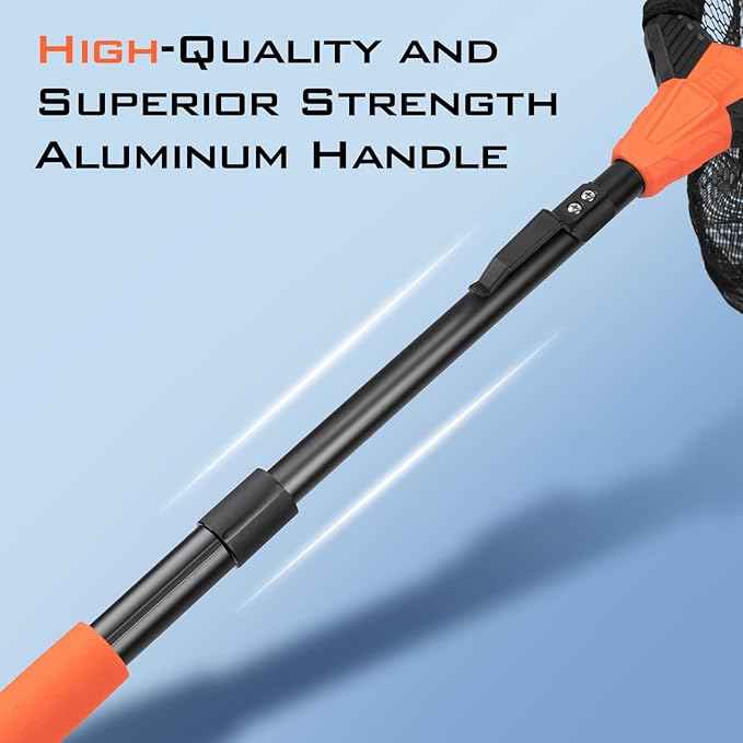 KastKing Pontus Fishing Net, Foldable & Lightweight Landing Net with Built in Length Scale, Strength Aluminum Handle, Fishing Gear and Gift for Men