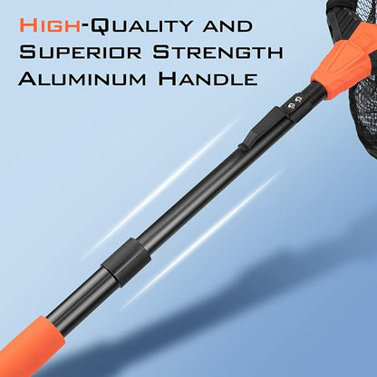 KastKing Pontus Fishing Net, Foldable & Lightweight Landing Net with Built in Length Scale, Strength Aluminum Handle, Fishing Gear and Gift for Men