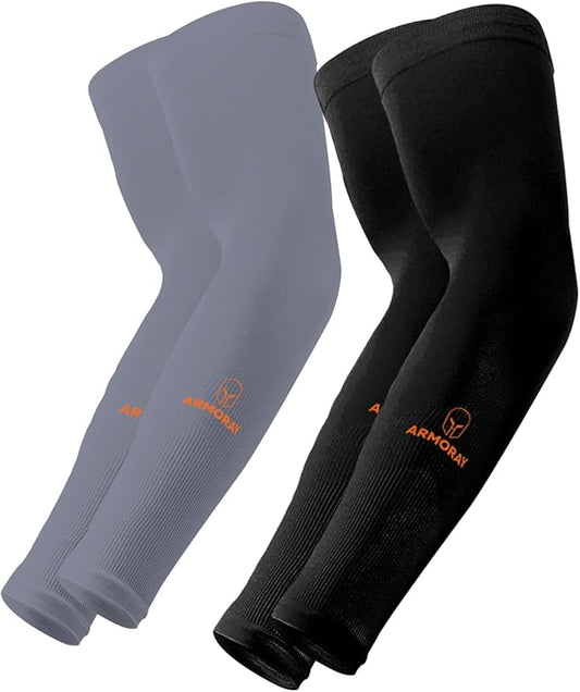 ARMORAY Arm Sleeves for Men or Women - Tattoo Cover Up - Cooling Sports Sleeve for Basketball Golf Football