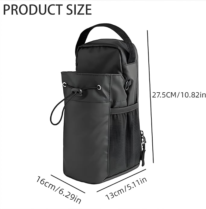 Magnetic Gym Bag | Hands-Free Water Bottle Holder with Strap | Small Crossbody Sling Pouch for Fitness, Work