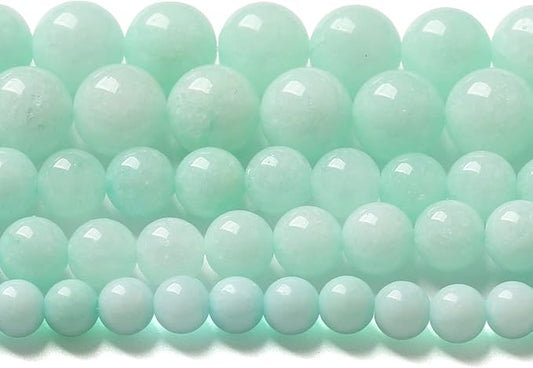 12MM 32PCS Natural Stone Amazonite Chalcedony Loose Beads for Jewelry Making DIY Bracelet Necklace 1 Strand