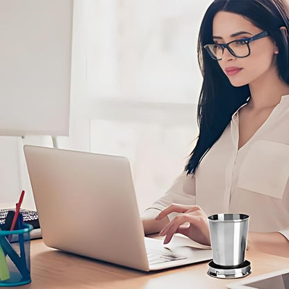 Guyuyii 3 Pack Collapsible Cups – Stainless Steel Collapsible Cup with Lid and Keychain for Camping, Hiking, Outdoor Activities, and Daily Use – 3 Sizes (75ml, 150ml, 240ml)