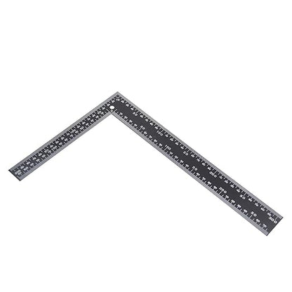 Metal Square Ruler Leathercraft Black Tempered Stainless Steel Measuring Square Ruler for DIY Leather Handmade Sewing Tools Measuring Supplies, Length 0-300mm/0-12inch Scale