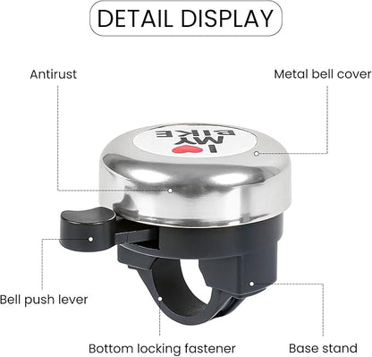 Bike Bell, Classic Nostalgic Bell, Loud Sound, Bicycle Accessories, Kids Bike Bell and Balance Car Bell, Adult Bicycle Bell,Black,and Silver...