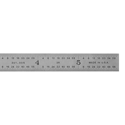 PEC Tools Flexible 6" Steel Ruler(5 Pack), 1/50" Thick X 1/2" Wide, Machinist Metal Ruler Scale with Markings 1/10", 1/50", 1/32", 1/64", Tempered Steel, Made in USA