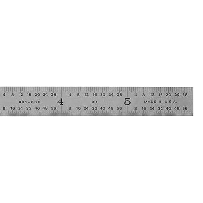 PEC Tools Flexible 6" Steel Ruler(5 Pack), 1/50" Thick X 1/2" Wide, Machinist Metal Ruler Scale with Markings 1/10", 1/50", 1/32", 1/64", Tempered Steel, Made in USA