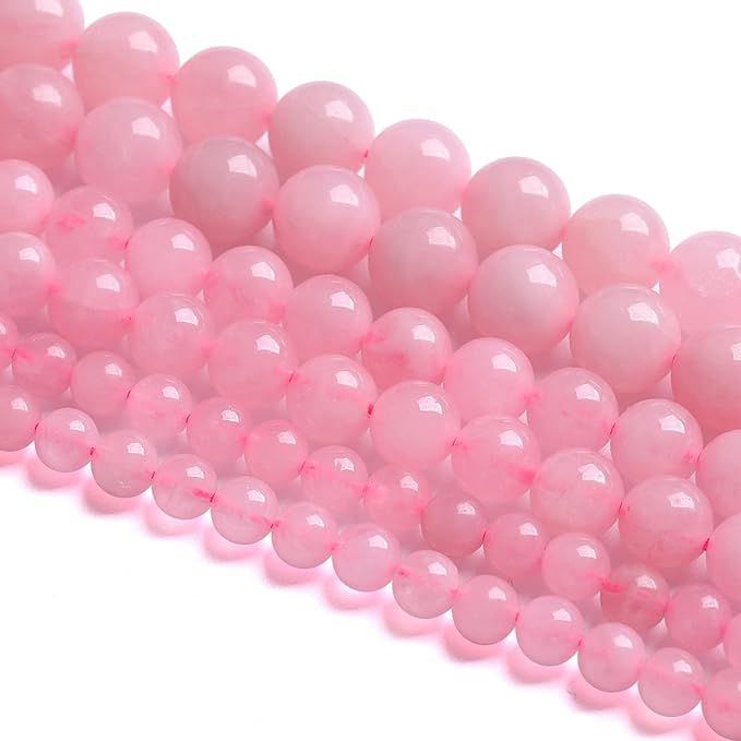 10MM 38PCS Natural Stone Brazilian Rose Quartz Crystal Beads for Jewelry Making DIY Bracelet