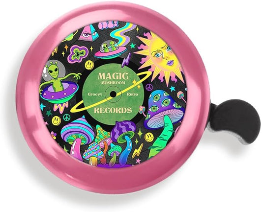 WIRESTER Pink Aluminum Round Bike Bell, Classic Ring Bicycle Bell, Bike Accessories Bell Ring for Adults Kids Girls Boys