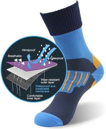 RANDY SUN Waterproof Socks, Unisex Hiking Wading Trail Running Kayaking Crew Socks