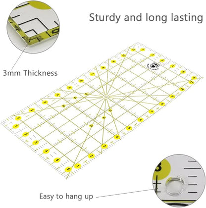 Headley Tools Rotary Cutter Set - 45mm Fabric Cutter, 5 Extra Rotary Blades, A3 Cutting Mat, Quilting Ruler and Sewing Clips, Craft Knife Set, Ideal for Crafting, Sewing, Scrapbooking, Patchworking