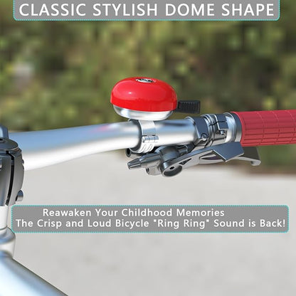 Greallthy Bike Bell Classic Bike Bells for Adults Kids, Bicycle Bell for Handlebars Adult, Loud Sound Beach Cruiser Mountain Bike Bell Accessories.