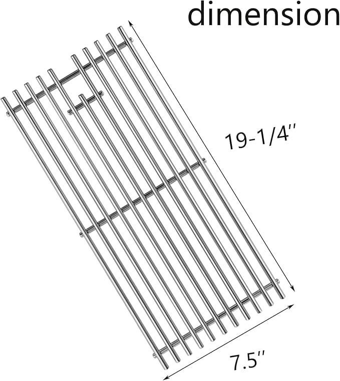 16517 Stainless Steel 4 Cooking Grid Grates Replacement for Bull Angus 47628 47629 Outlaw 26038 26039 69008 69009 65073 87049 Lion Premium L75000 Gas Grill 19-1/4"