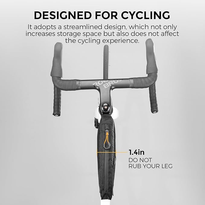 ROCKBROS Top Tube Bike Bag for Cycling, Bicycle Frame Bag for Bikepacking, Waterproof Bike Storage Bag, Cycling Accessories for Road Mountain Gravel Electric Bike (Khaki)