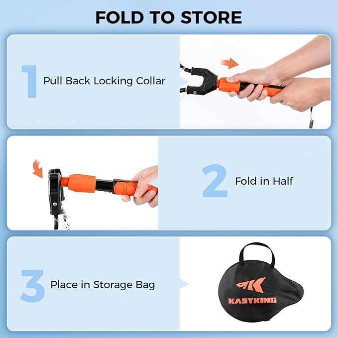 KastKing Titanet Fishing Net, Durable Aluminum Handle, Non-Slip Hi-Vis Grip, Compact Bag & Lanyard, Ideal for Kayak, Lake, Fly, or River Fishing, 2 Net Options