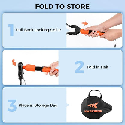 KastKing Titanet Fishing Net, Durable Aluminum Handle, Non-Slip Hi-Vis Grip, Compact Bag & Lanyard, Ideal for Kayak, Lake, Fly, or River Fishing, 2 Net Options