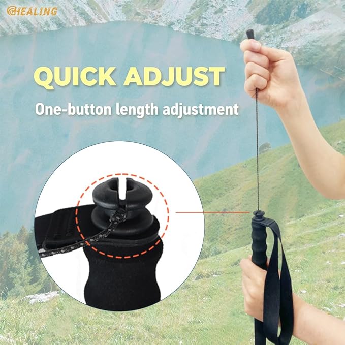 High Strength 5-Section Foldable Carbon Fiber Trekking Poles - 115g/125g/130g, Compact Hiking Staff for Men & Women, Ideal for Hiking, Trekking, Mountaineering & Backpacking