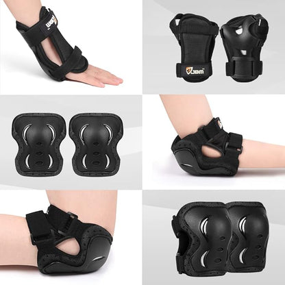 JBM Adult & Youth Skating Protective Gear Set, Skateboard Helmet, Knee Pads and Elbow Pads with Wrist Guards Set for Inline Roller Skating, Scootering, Skateboarding