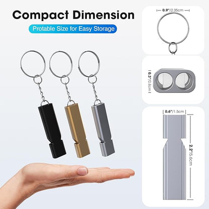 Braylin 3-Pack Emergency Whistles with Lanyard, Referee Whistle, Sports Whistles, Safety Whistle, Survival Whistle, Loudly Shrill, for Outdoor Sport, Various Competitions