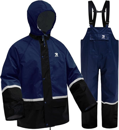 RainRider Waterproof Breathable Suits for Men - Durable Oxford Rain Jacket Coat With Pants