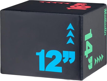 Matladin Heavy Foam Plyometric Jump Box, 3 in 1 Soft Plyo Jumping Trainers Box for Box-Squat,Jumping, Plyometric Training, Workout Exercise