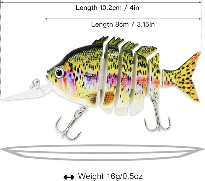 Fishing Lures for Bass Trout Topwater Multi Jointed Swimbaits Slow Sinking Bionic Swimming Lures Bass Freshwater Saltwater Bass Lifelike Fishing Lures Kit