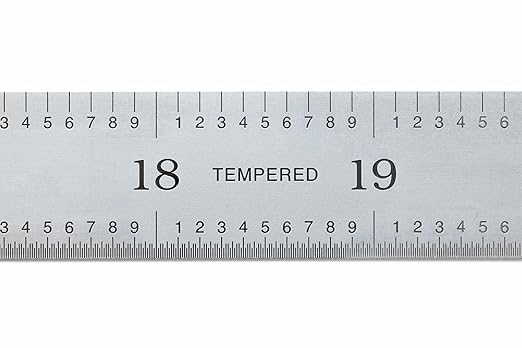 PEC Tools Flexible 24-Inch Machinist's Rule, High-Carbon Steel, Accuracy 1/10",1/100",0.5mm,1mm, Suitable for CNC Operators and Engineers, Decimal Inch and Metric Systems, Made in USA