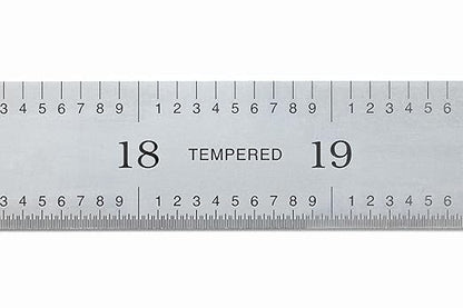 PEC Tools Flexible 24-Inch Machinist's Rule, High-Carbon Steel, Accuracy 1/10",1/100",0.5mm,1mm, Suitable for CNC Operators and Engineers, Decimal Inch and Metric Systems, Made in USA
