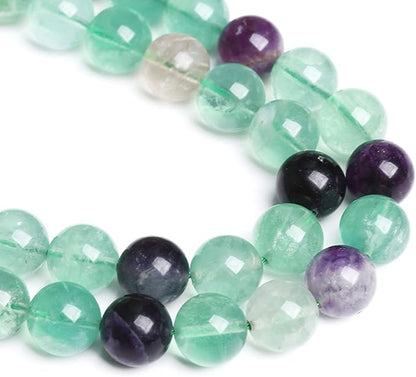 10MM 38PCS Natural Stone Green Fluorite Gemstone Beads for Jewelry Making DIY Bracelet 1 Strand