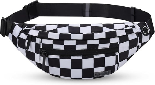 MAXTOP Large Crossbody Fanny Pack with 4-Zipper Pockets,Gifts for Enjoy Sports Festival Workout Traveling Running Casual Hands-Free Wallets Waist Pack Phone Bag Carrying All Phones