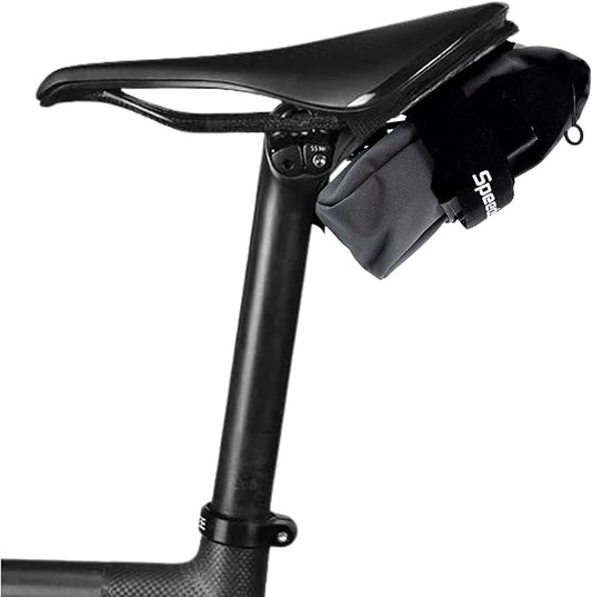 SpeedSleev Ranger 2.0 Large Bike Saddle Bag – Waterproof Under Seat Pack for MTB, Gravel & Plus Tire Bikes – Lightweight, Rattle-Free Tool Storage – Fits Most Dropper Posts – Grey