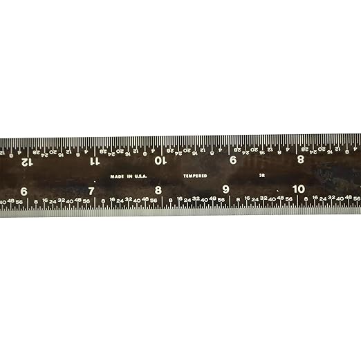 PEC Tools 18-inch Machinist's Ruler, 0.035" Thick X 1-1/8" Wide, High Contrast, Measurement Accuracy 1/32", 1/64", 1/10" and 1/50", Made in USA