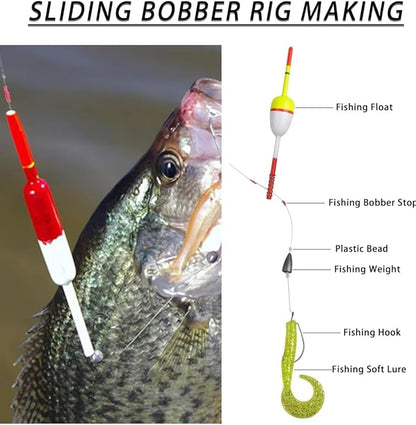 Slip Bobber Stop for Fishing Line,Float Bobber Stops&Fishing Beads