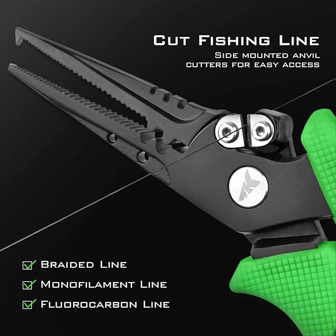 KastKing Cutthroat 7 inch Fishing Split Ring Pliers, 420 Stainless Steel Fishing Tools, Saltwater Resistant Fishing Gear, Tungsten Carbide Cutters