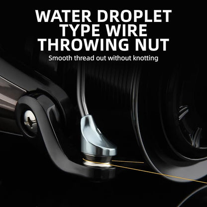 HAUT TON 8000/10000/12000 Big Game Surf Spinning Fishing Reel,20KG Drag Power. Backlash-Free Bearings,Metal Reel Seat,Zinc Alloy Gear for Saltwater Inshore and Offshore Fishing