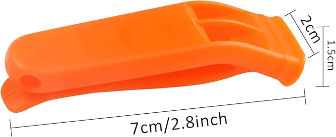 AUGSUN 10 Pcs Safety Whistle Marine Whistle Plastic Whistles with Lanyard for Emergency